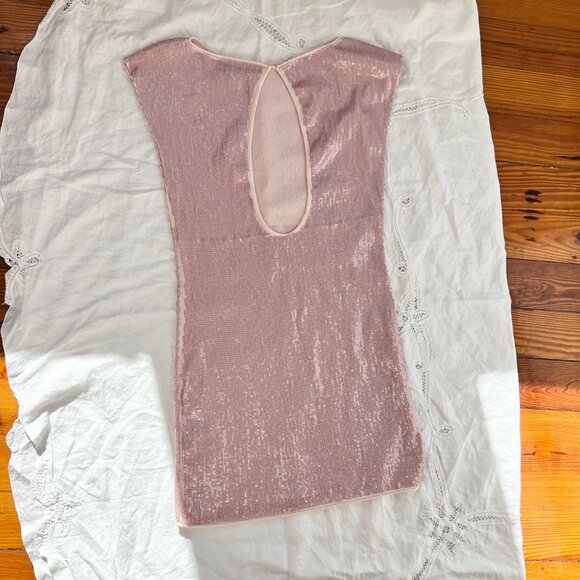 Alice & Olivia pink sequin sheath midi dress - Picture 7 of 10